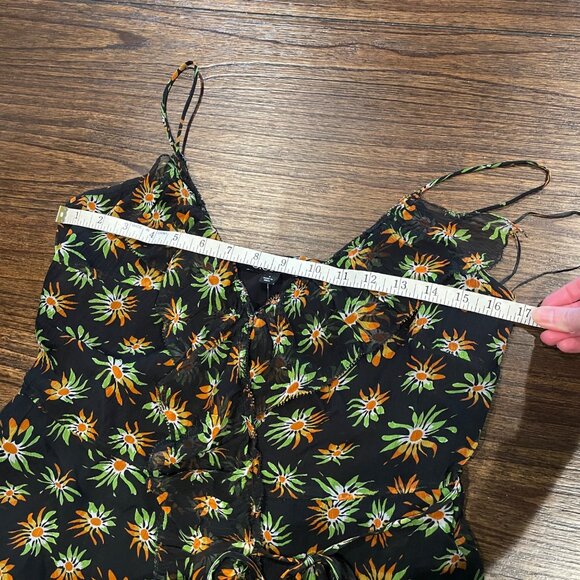 NWOT J.Crew Women's Sz 4 Flutter Wrap Dress Starburst Floral Black Multi Chiffon - Picture 12 of 16